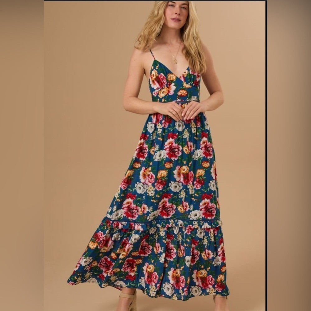 Altar'd State Henleigh Floral Maxi Dress Size N Boho Cottagecore Vacation Summer - Picture 3 of 16